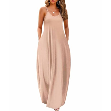 Wolddress Womens 2025 Casual Sleeveless Sundress Plus Size Loose Plain Long Summer Beach Maxi Dress ...
