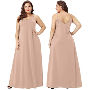 Wolddress Women’s Plus Size Maxi Dress with Pockets