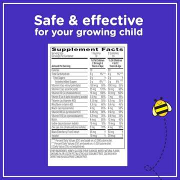 Zarbee's Complete Kids Multivitamin Gummies + Immune Support, Children Vitamins Gummy with Vitamin A, C, D3, E, B6, B12, Folic Acid & Total B-complex, 70 Count