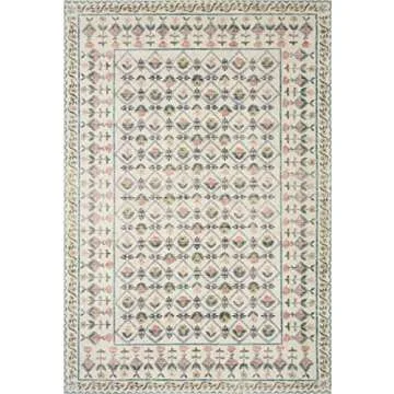 Loloi Rifle Paper Co. x Eden Collection EDE-03 Lattice Ivory 7'-6" x 9'-6" Area Rug