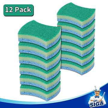 MR.SIGA Multi-Use Cellulose Scrub Sponge for Kitchen