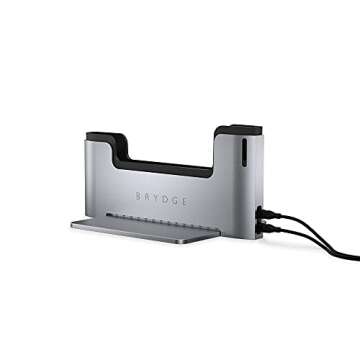 Brydge MacBook Laptop Dock | Vertical Docking Station Compatible with 13-inch MacBook Pro with Touch Bar (2016-2021), 2 x Thunderbolt™ 3 Ports
