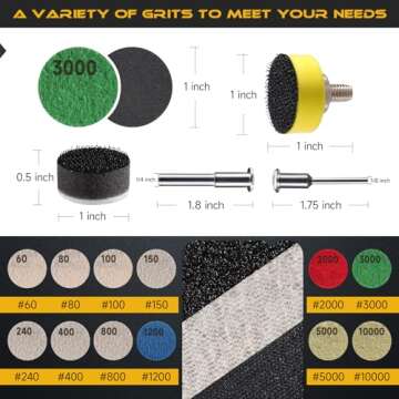 185 PCS Sanding Disc Set for Wood and Metal Projects