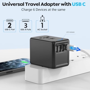 Universal Travel Adapter with 33.5W PD & QC for 160 Countries