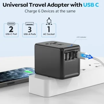 Universal Travel Adapter with 33.5W PD & QC for 160 Countries