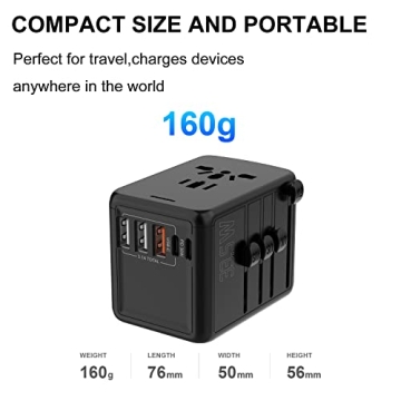 Universal Travel Adapter with 33.5W PD & QC for 160 Countries