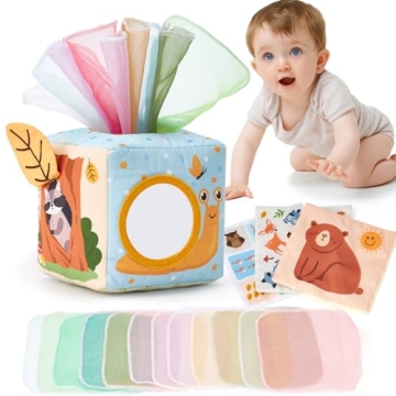hahaland Baby Tissue Box Toy for Infants-Educational Fun 6-12 Months