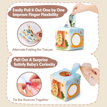 hahaland Baby Tissue Box Toy for Infants-Educational Fun 6-12 Months