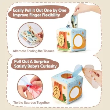 hahaland Baby Tissue Box Toy for Infants-Educational Fun 6-12 Months