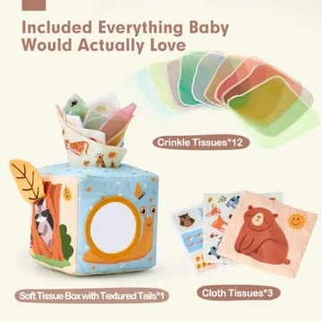 hahaland Baby Tissue Box Toy for Infants-Educational Fun 6-12 Months