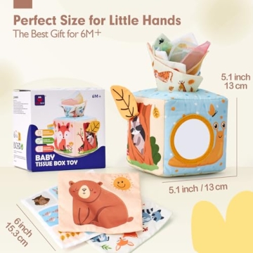 hahaland Baby Tissue Box Toy for Infants-Educational Fun 6-12 Months