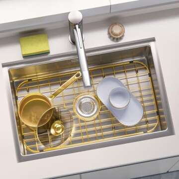 Kitchen Sink Grid Protector, Sink Bottom Grate for Kitchen Sink Prevents Scratches, Stainless Steel ...