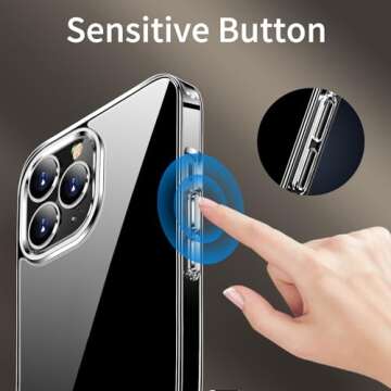 JJGoo Clear Case for iPhone 15 Pro Max, Slim & Shockproof