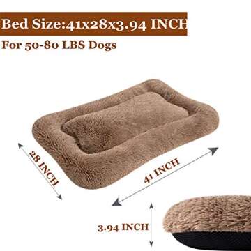 Coohom Deluxe Plush Bed for Pet Comfort - X-Large, Khaki