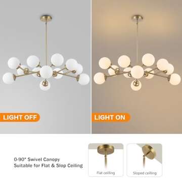 WINGBO 12-Light Sputnik Chandelier - Modern Pendant Light Fixture for Your Home