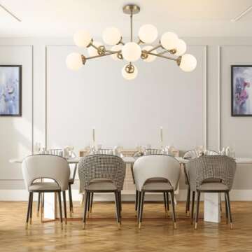 WINGBO Modern 12-Light Sputnik Chandelier - Adjustable Design