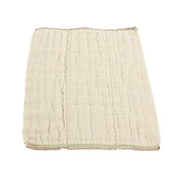 OsoCozy Organic Cotton Prefold Cloth Diapers Traditional Fit Small 4x8x4 Layering (6pk) - Super-Soft, Thick, Absorbent and Durable. Unbleached Natural Color, Fits 7-15 lbs.