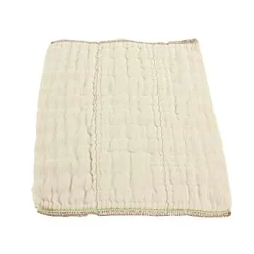 OsoCozy Organic Cotton Prefold Cloth Diapers Traditional Fit Small 4x8x4 Layering (6pk) - Super-Soft, Thick, Absorbent and Durable. Unbleached Natural Color, Fits 7-15 lbs.