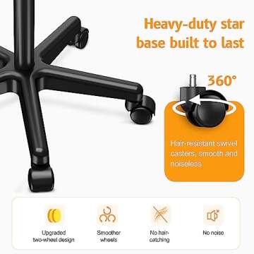 DEER BEAUTY Salon Tray on Wheels - Premium Aluminum Tattoo Tray Rolling Trolley - Adjustable Salon Service Rolling Tray Hairdresser Cart with Clinic Spa Rolling Tray Wheels (Black)