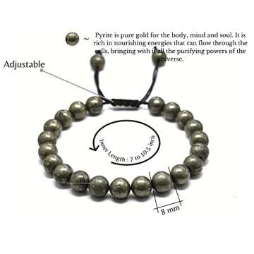 Authentic Pyrite Gemstone Bracelet for Healing & Protection