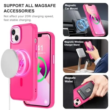 Thomo Strong Magnetic Case for iPhone 13/14 in Hot Pink