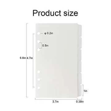 Personal A6 Dividers 6 Hole Transparent Binder Index Page Dividers with Tabs Plastic Tab Dividers with Stickers for Binders, Planner, Agenda (Clear - 1 Set, no Stickers)