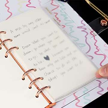 Personal A6 Dividers 6 Hole Transparent Binder Index Page Dividers with Tabs Plastic Tab Dividers with Stickers for Binders, Planner, Agenda (Clear - 1 Set, no Stickers)