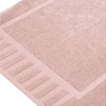 White Classic Luxury Bath Mat Floor Towel Set - Absorbent Cotton Hotel Spa Shower/Bathtub Mats [Not a Bathroom Rug] 22"x34" | 2 Pack | Pink