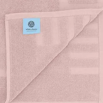 White Classic Luxury Bath Mat Floor Towel Set - Absorbent Cotton Hotel Spa Shower/Bathtub Mats [Not a Bathroom Rug] 22"x34" | 2 Pack | Pink