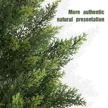 Artificial Topiary Cedar Trees 3FT Tall 2 Set, Outdoor Indoor Faux Pine Shrubs Plants, Realistic Fake Plants Front Porch Decor, Artificial Bushes Cypress for Home Front Door Offices