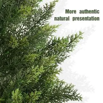 Artificial Topiary Cedar Trees 3FT Tall 2 Set, Outdoor Indoor Faux Pine Shrubs Plants, Realistic Fake Plants Front Porch Decor, Artificial Bushes Cypress for Home Front Door Offices