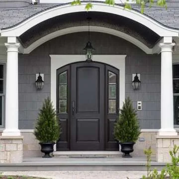 Artificial Topiary Cedar Trees 3FT Tall 2 Set, Outdoor Indoor Faux Pine Shrubs Plants, Realistic Fake Plants Front Porch Decor, Artificial Bushes Cypress for Home Front Door Offices