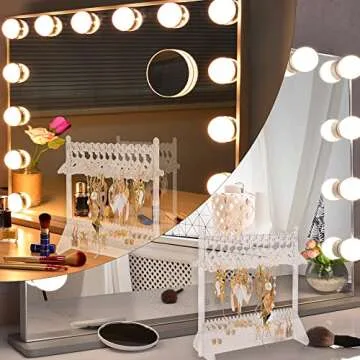 ChezMax Earring Organizer, Clear Acrylic Jewelry Holder