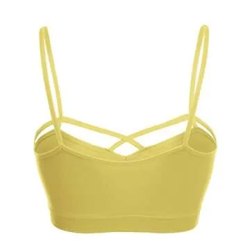 Stretch Seamless Cut Out Strappy Sport Bras Free (S-L) 010-banana