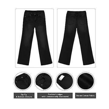 GRAPENT Women's 90s Outfit for Womens Jeans High Waisted Jeans for Women Stretchy Jeans for Women Western Bootcut Bell Bottom Jeans for Women Petite Color Always Black X-Small Size 0 Size 2