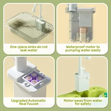 CUTE STONE Kids Play Sink with Running Water and Toys
