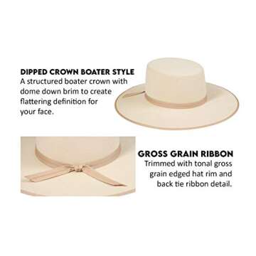 Lack of Color Women's Ivory Rancher Wool Boater Hat (Ivory, Small (55 cm))