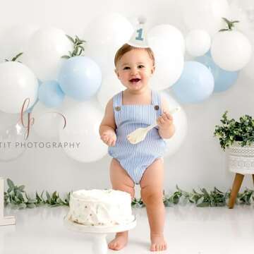 Baby's 1st Birthday Hat - Bohemian Style 1st Birthday Crown，Milky White 1st Birthday Hat，Glitter 1st Birthday Hat For Baby，Cake Smash Photo Prop Hat