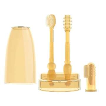 IKBAOME Baby Toothbrush Set, Silicone Baby Tongue Cleaner, 0-18M Infant 360 Degree Toddler Oral Care...