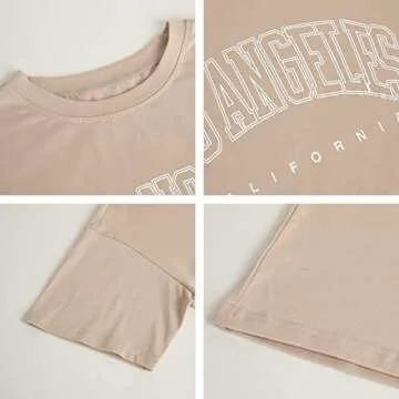 Womens Oversized Los Angeles Graphic T Shirts for Summer Fun