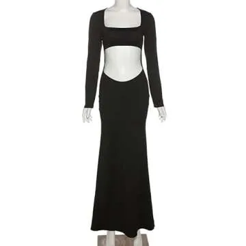 Women Spaghetti Strap Cut Out Bodycon Maxi Dress