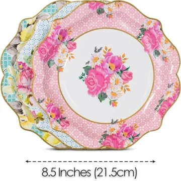 Talking Tables Floral Paper Plates for Tea Parties and Weddings