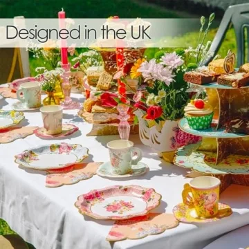 Talking Tables Floral Paper Plates for Tea Parties and Weddings