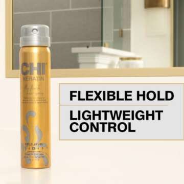 CHI Keratin Flex Finish Hair Spray, Lightweight Spray For Long-Lasting, Smooth Styling, Eliminates Frizz & Flyaways & Seals Out Humidity, 2.6 Oz