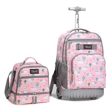Tilami 19 inch Rolling Backpack with Lunch Bag for Kids