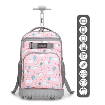 Tilami 19 inch Rolling Backpack with Lunch Bag for Kids