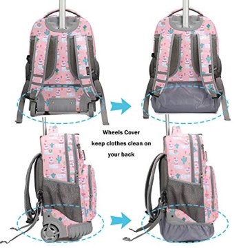 Tilami 19 inch Rolling Backpack with Lunch Bag for Kids