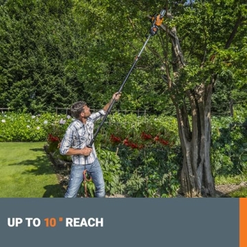 Worx 8 Amp 10" Electric Pole Saw for Easy Trimming