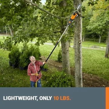 Worx 8 Amp 10" Electric Pole Saw for Easy Trimming