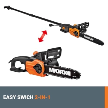 Worx 8 Amp 10" Electric Pole Saw for Easy Trimming